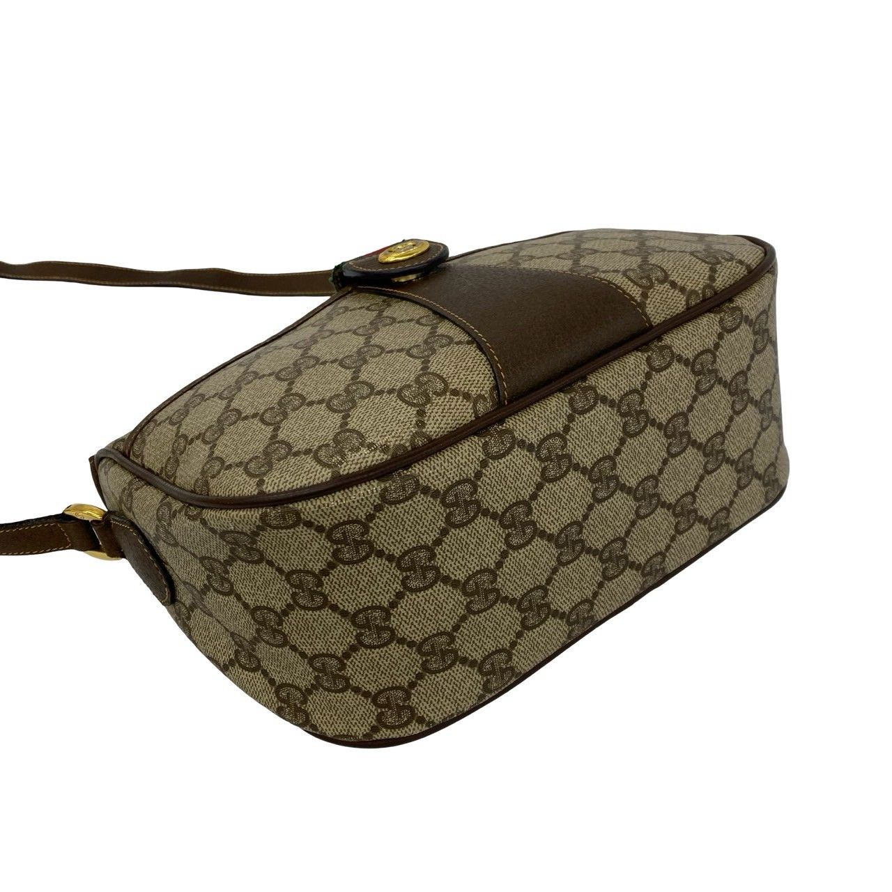 Gucci Vintage Sherry Line GG Logo Leather Shoulder Bag Sacoch Brown — view 7