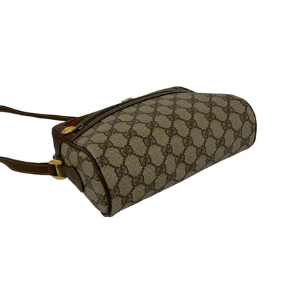 Gucci Vintage Sherry Line GG Logo Leather Shoulder Bag Brown — view 7