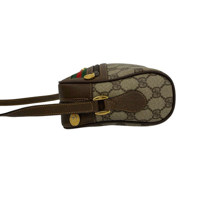 Gucci Vintage Sherry Line GG Logo Leather Shoulder Bag Brown — view 5