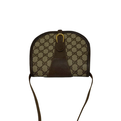 Gucci Vintage GG Logo Leather Shoulder Bag Pochette Sacoch Brown — view 4