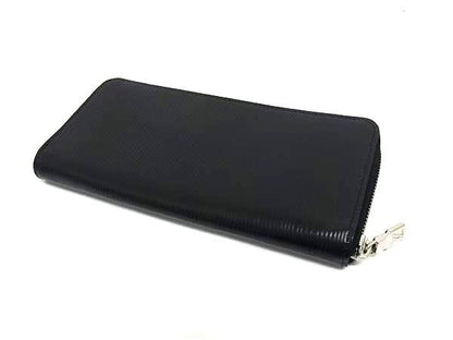 Louis Vuitton Wallet Epi Zippy Vertical Noir Leather Round Silver — view 2