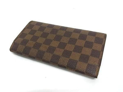 Louis Vuitton Wallet Damier Porto Tresor International Brown Leather — view 2