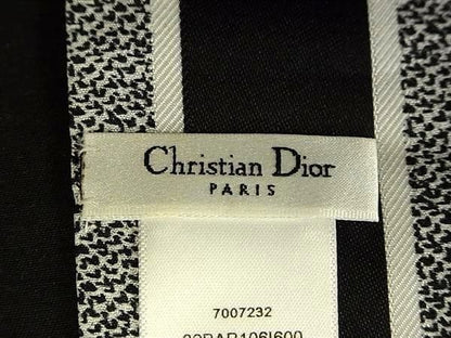 Dior Scarf Plastic Paris Mitzah White Black Silk 100% Ribbonscarf — view 3