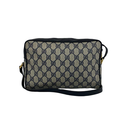 Gucci Bagged Vintage Sherry Line GG Logo Leather Shoulder Bag Crossbody Navy — view 3