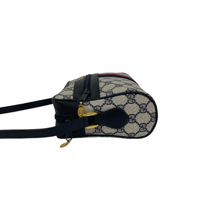Gucci Vintage Sherry Line GG Logo Leather Shoulder Bag Crossbody Navy — view 5