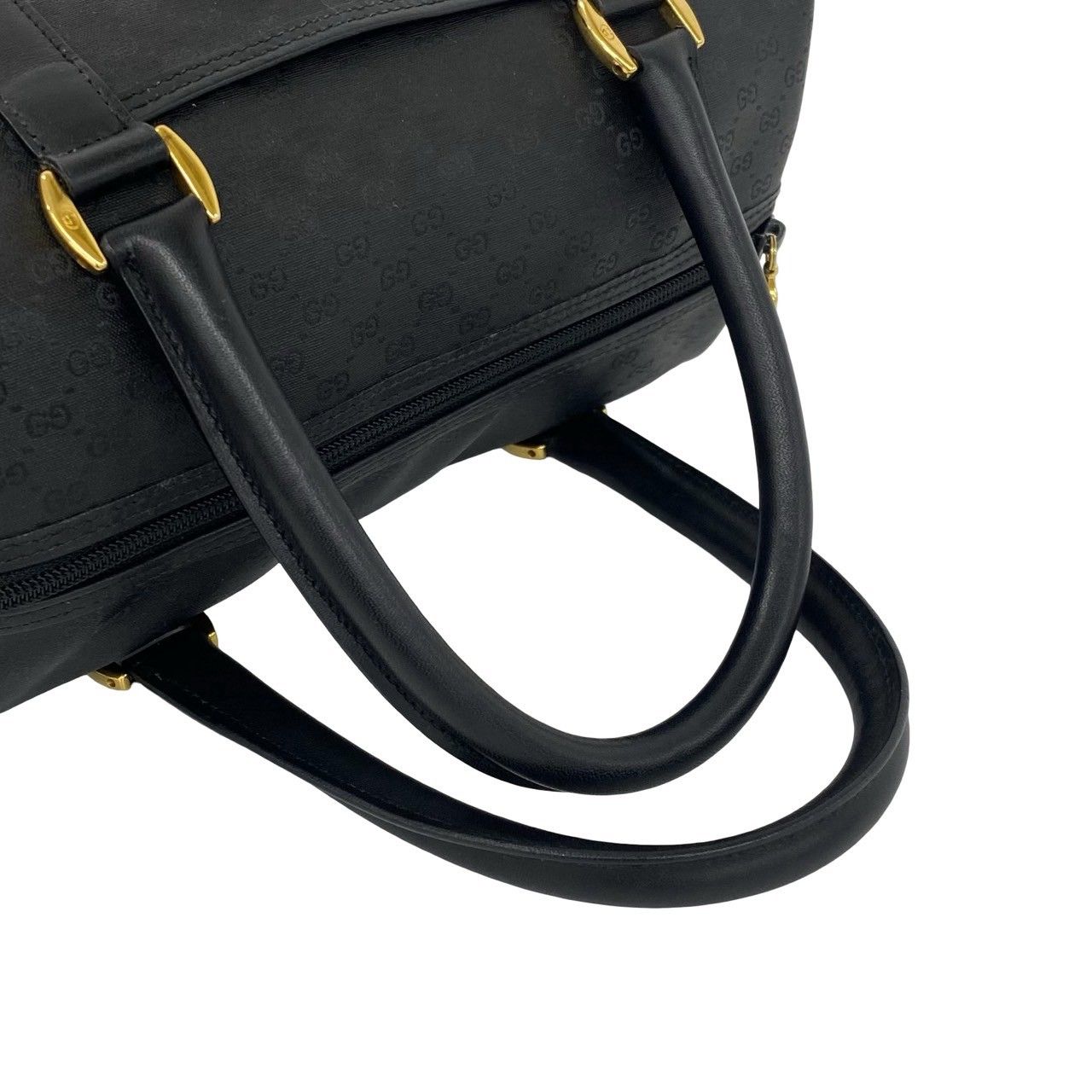 Gucci Bagged Vintage Micro GG Logo Leather Mini Boston Bag Black — view 4