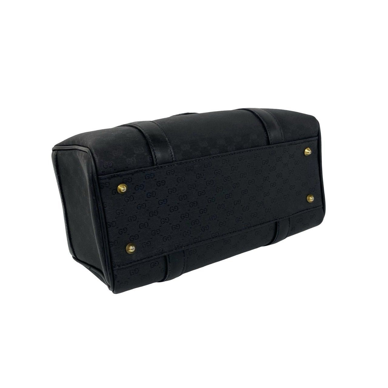 Gucci Bagged Vintage Micro GG Logo Leather Mini Boston Bag Black — view 7