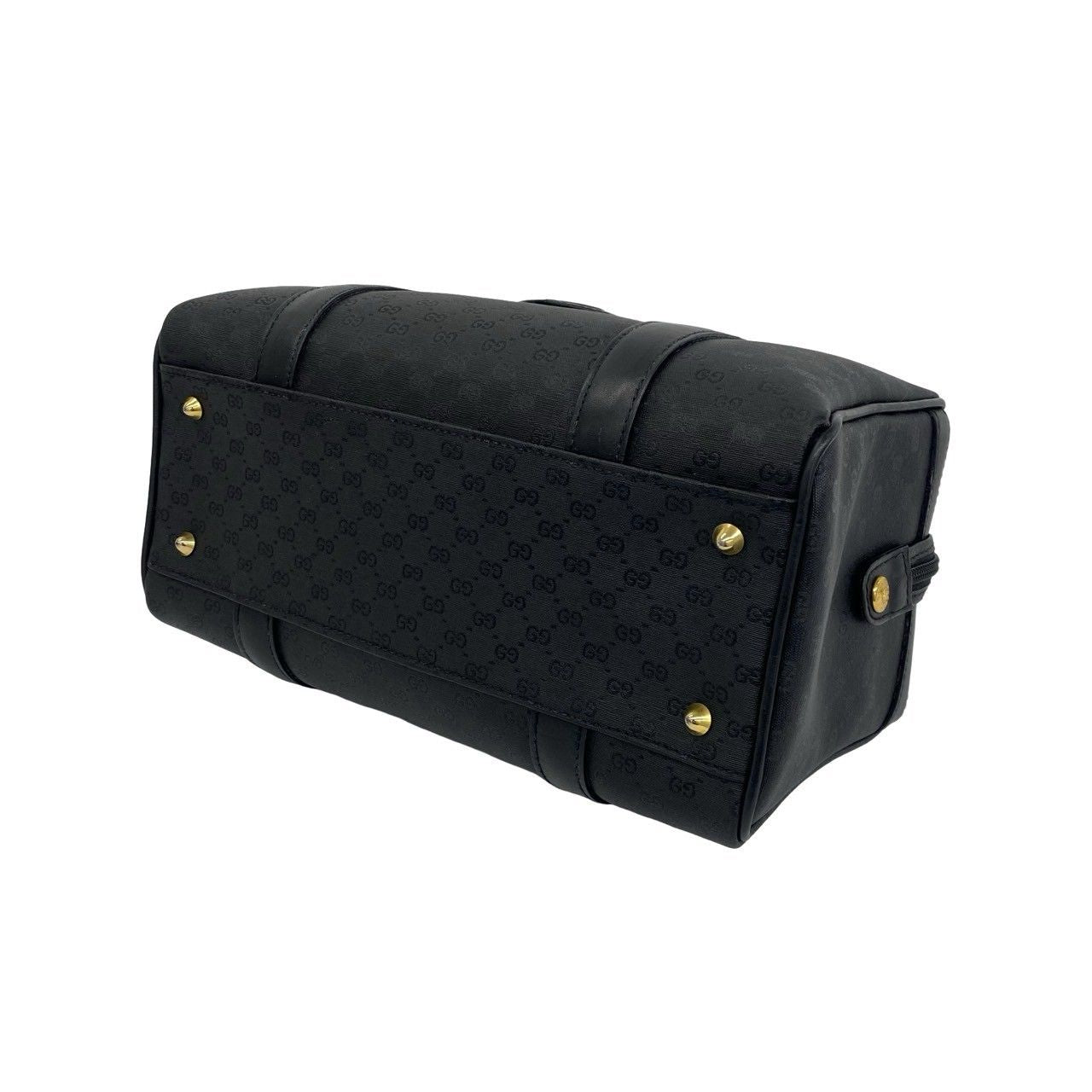 Gucci Bagged Vintage Micro GG Logo Leather Mini Boston Bag Black — view 8