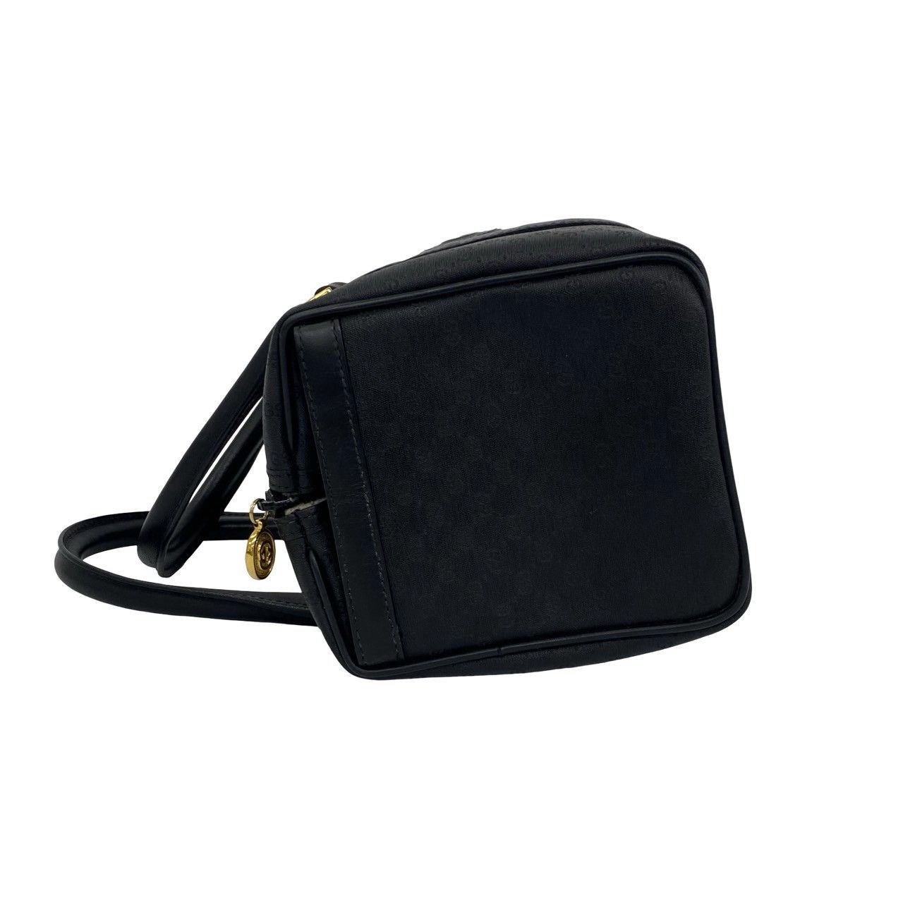 Gucci Bagged Vintage Micro GG Logo Leather Mini Boston Bag Black — view 5