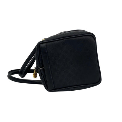 Gucci Bagged Vintage Micro GG Logo Leather Mini Boston Bag Black — view 5