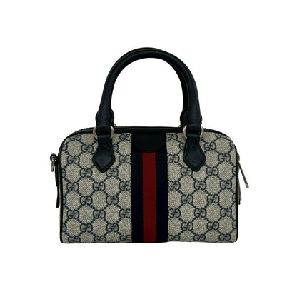 Gucci Ondia Sherry Line GG Logo Leather 2-Way Shoulder Bag Navy — view 3