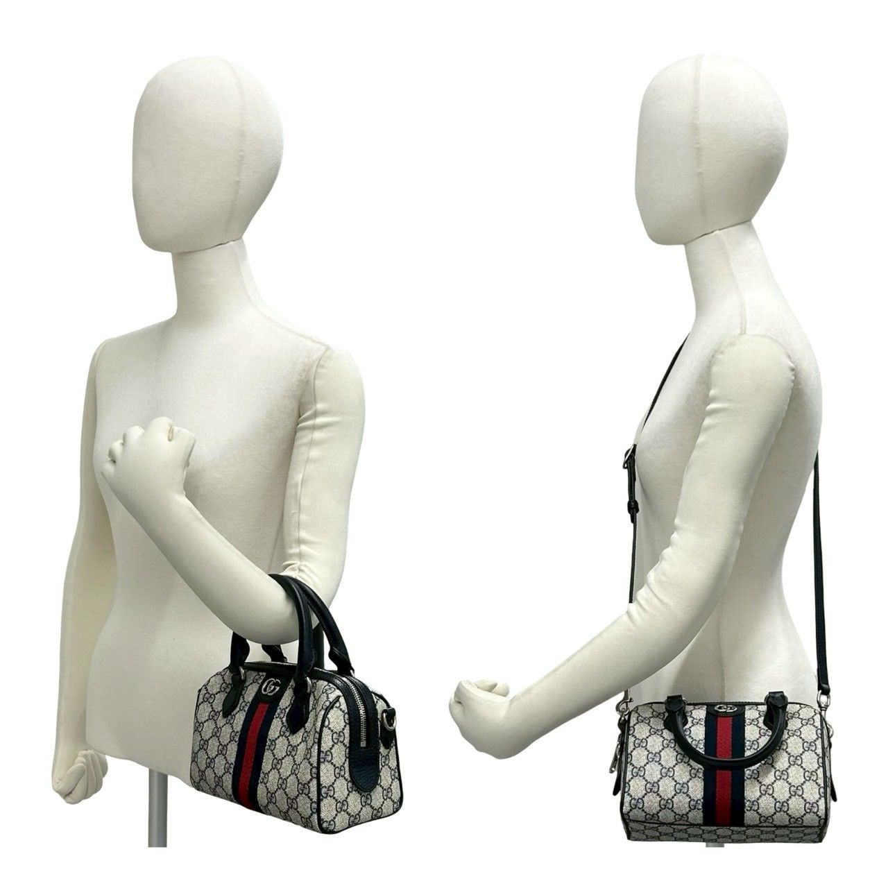 Gucci Ondia Sherry Line GG Logo Leather 2-Way Shoulder Bag Navy — view 2