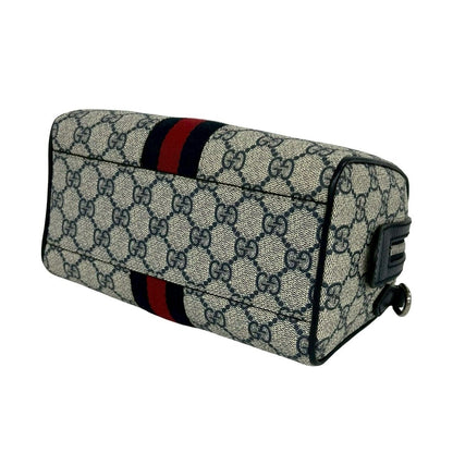 Gucci Ondia Sherry Line GG Logo Leather 2-Way Shoulder Bag Navy — view 8