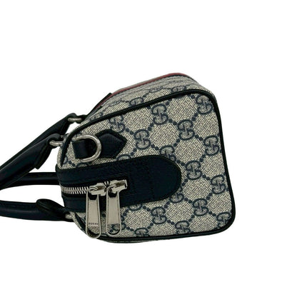 Gucci Ondia Sherry Line GG Logo Leather 2-Way Shoulder Bag Navy — view 5