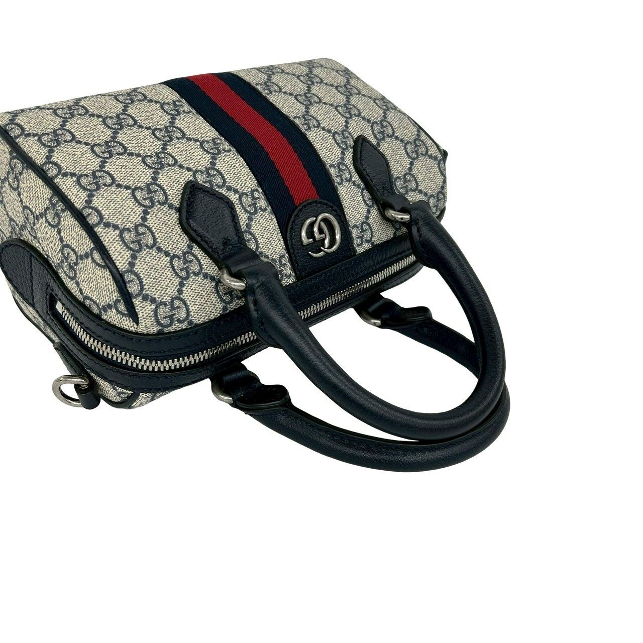 Gucci Ondia Sherry Line GG Logo Leather 2-Way Shoulder Bag Navy — view 4