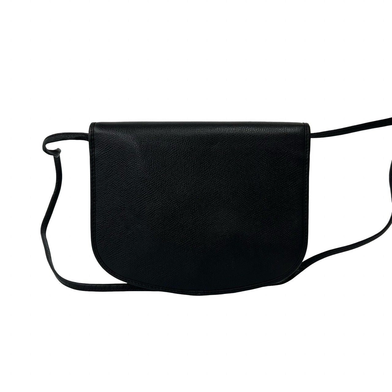 Dior Vintage CD Logo Leather Shoulder Bag Pochette Sacoch Black — view 3