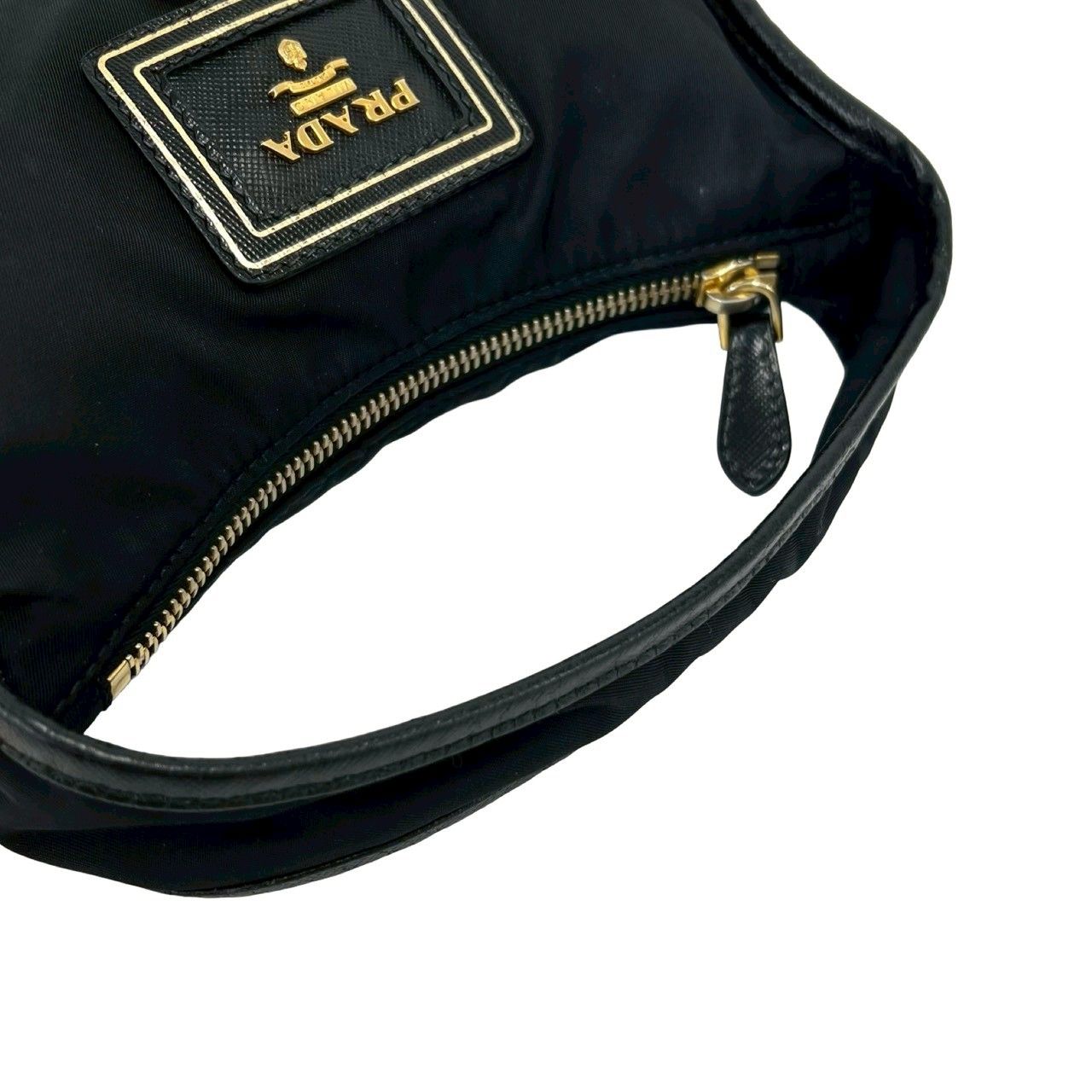 Prada Logo Tessuto Nylon Leather 2-Way Mini Shoulder Bag Black with — view 4