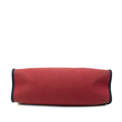 Hermes Herbag Zip PM 2-Way Shoulder Bag Red Navy Canvas Leather — view 3