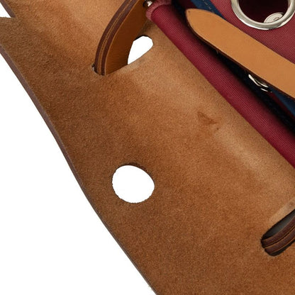 Hermes Herbag Zip PM 2-Way Shoulder Bag Red Navy Canvas Leather — view 5