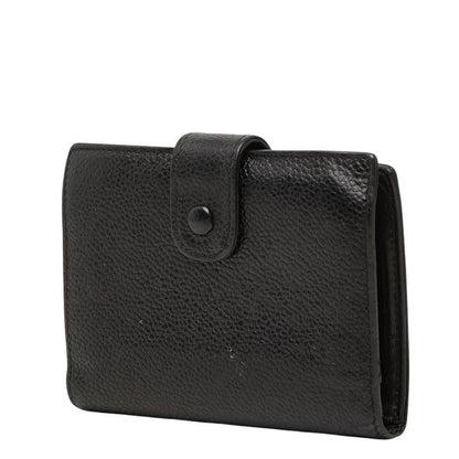 Chanel CC Logo Bifold Wallet Kiss Lock Coin Purse Black Caviar Leather — view 2