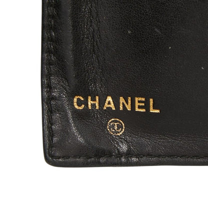 Chanel CC Logo Bifold Wallet Kiss Lock Coin Purse Black Caviar Leather — view 8