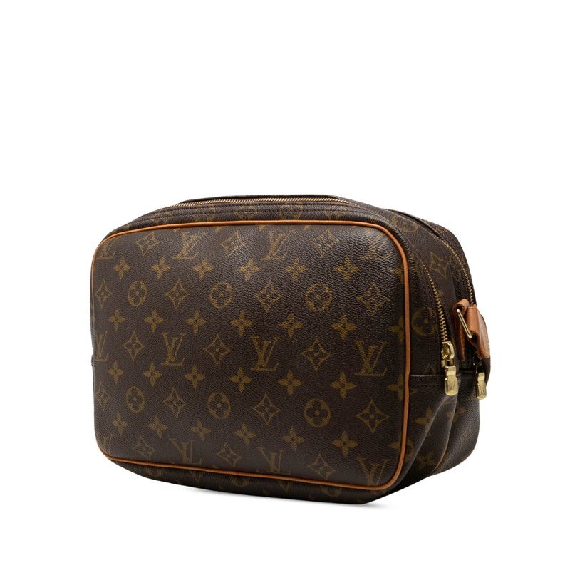 Louis Vuitton Monogram Reporter PM Crossbody Shoulder Bag Brown Leather — view 2