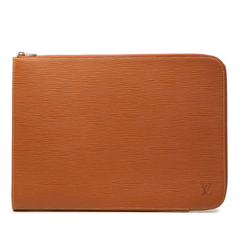 Louis Vuitton Epi Poche Document Clutch Cipango Gold Brown Leather