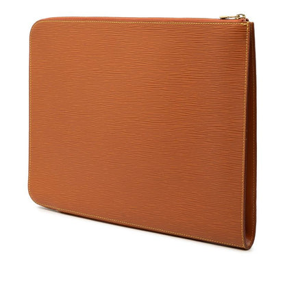 Louis Vuitton Epi Poche Document Clutch Cipango Gold Brown Leather — view 2