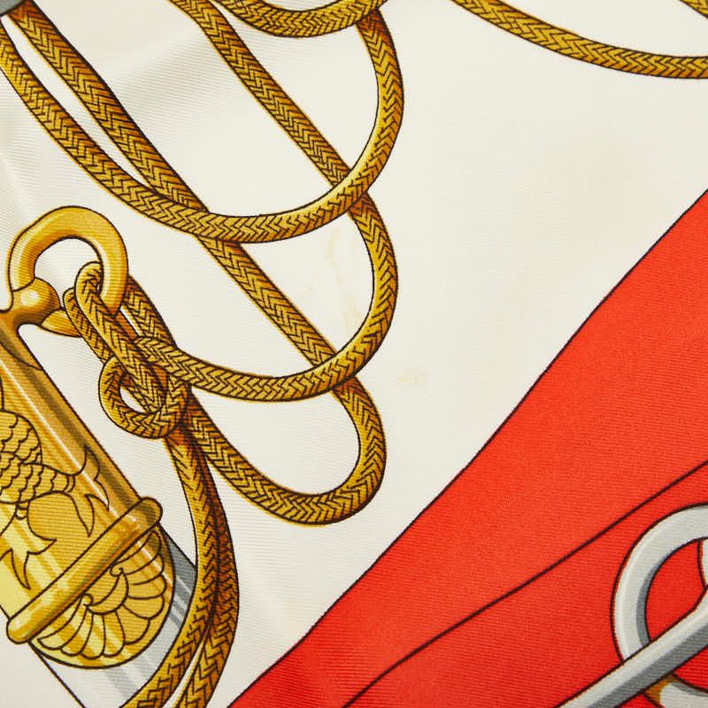 Hermes Carre 90 Cliquetis Scarf Red Multicolor Silk — view 3