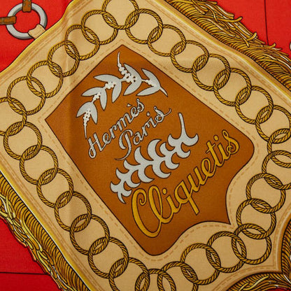 Hermes Carre 90 Cliquetis Scarf Red Multicolor Silk — view 2