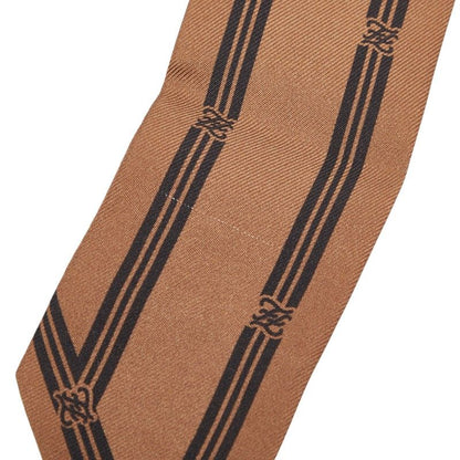 Fendi Wrappy Stripe Scarf Brown Blue Silk — view 2
