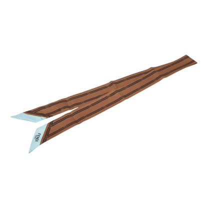 Fendi Wrappy Stripe Scarf Brown Blue Silk