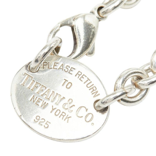 Tiffany & Co Return to Oval Tag Choker Chain Necklace Silver