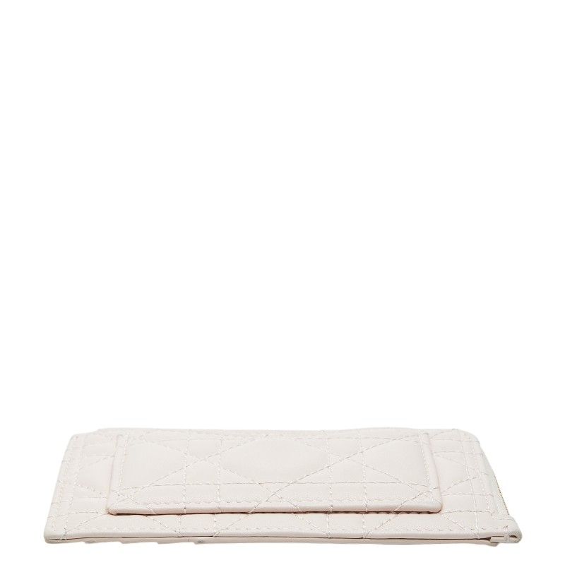 Dior Cannage Lady Dior Cosmos Card Case Fragment Pink Lambskin — view 3