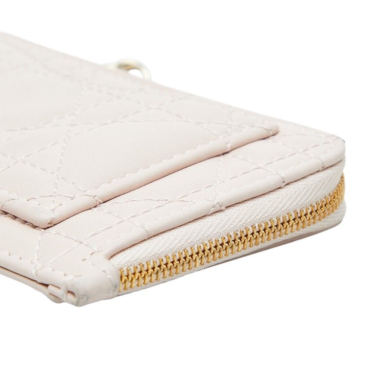 Dior Cannage Lady Dior Cosmos Card Case Fragment Pink Lambskin — view 4