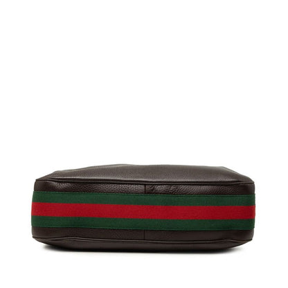 Gucci Webbing Shoulder Bag Brown Leather — view 3