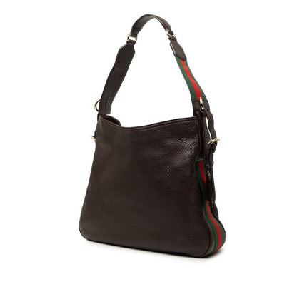 Gucci Webbing Shoulder Bag Brown Leather — view 2