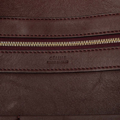 Celine Cabas Phantom Tote Wine Red Bordeaux Navy Leather Suede — view 5