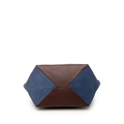 Celine Cabas Phantom Tote Wine Red Bordeaux Navy Leather Suede — view 3
