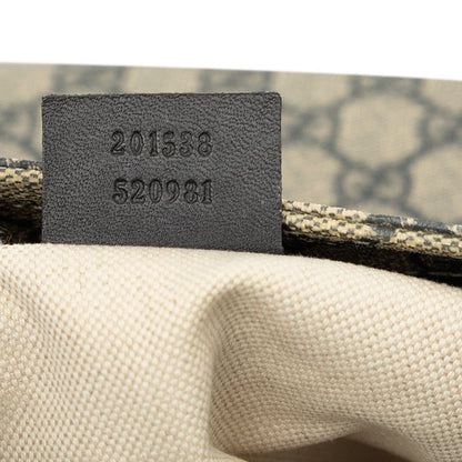 Gucci Guccissima Crossbody Shoulder Bag Beige Navy Leather — view 7