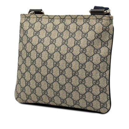 Gucci Guccissima Crossbody Shoulder Bag Beige Navy Leather — view 2