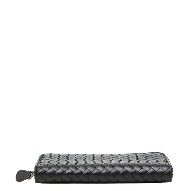 Bottega Veneta Intrecciato Zip Around Wallet Black Leather — view 3