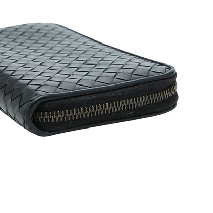 Bottega Veneta Intrecciato Zip Around Wallet Black Leather — view 5