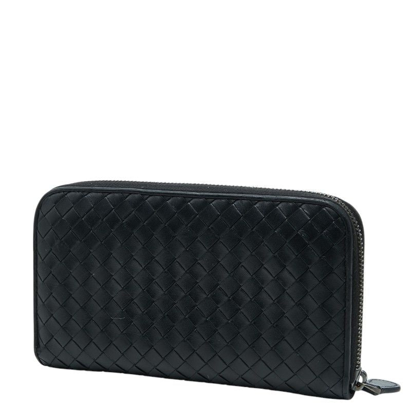 Bottega Veneta Intrecciato Zip Around Wallet Black Leather — view 2