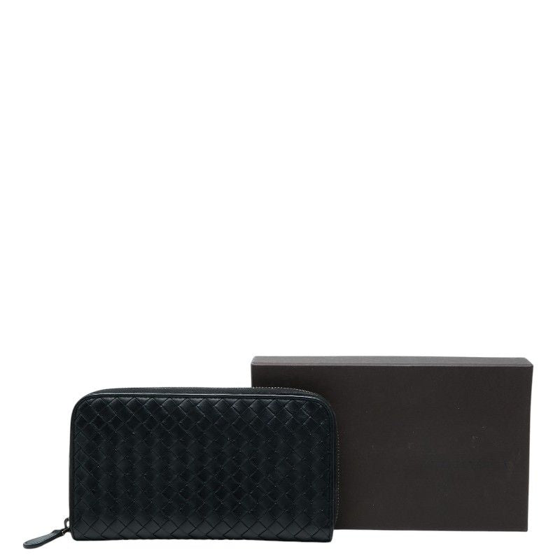 Bottega Veneta Intrecciato Zip Around Wallet Black Leather — view 9