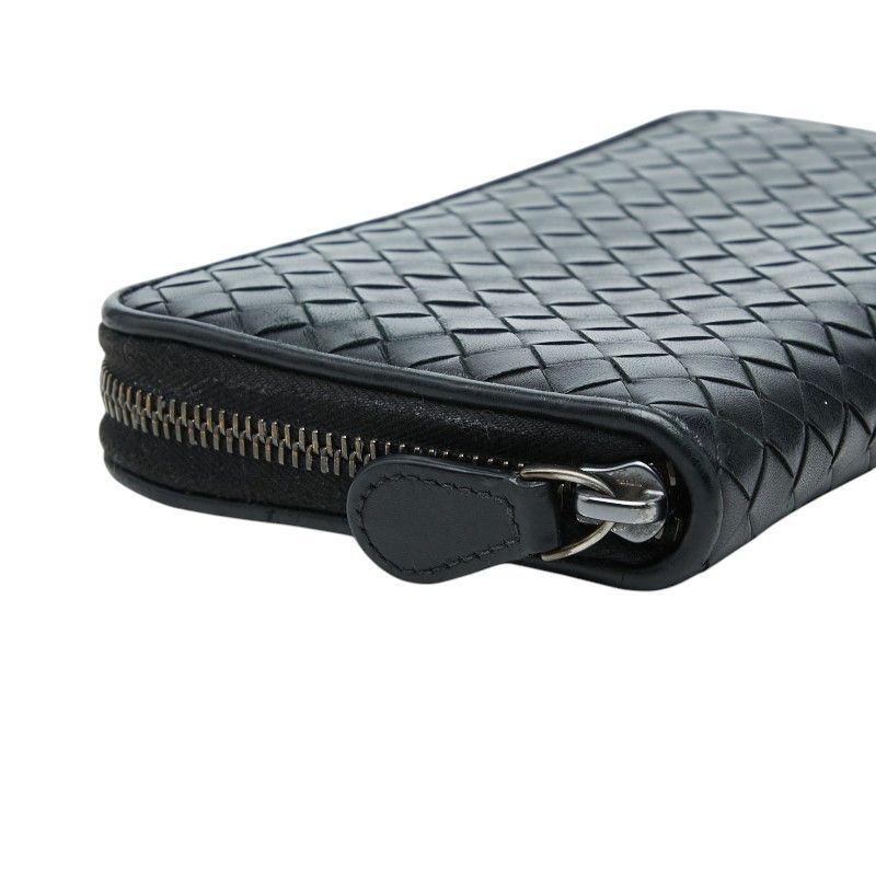 Bottega Veneta Intrecciato Zip Around Wallet Black Leather — view 4