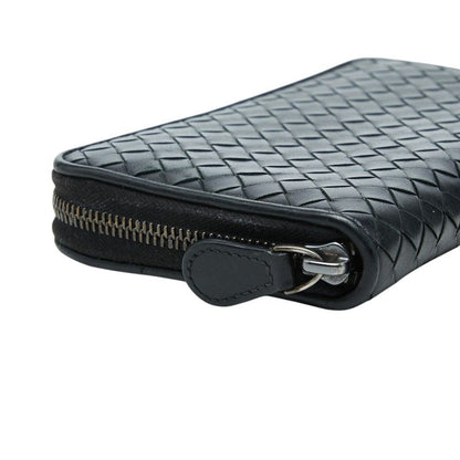Bottega Veneta Intrecciato Zip Around Wallet Black Leather — view 4