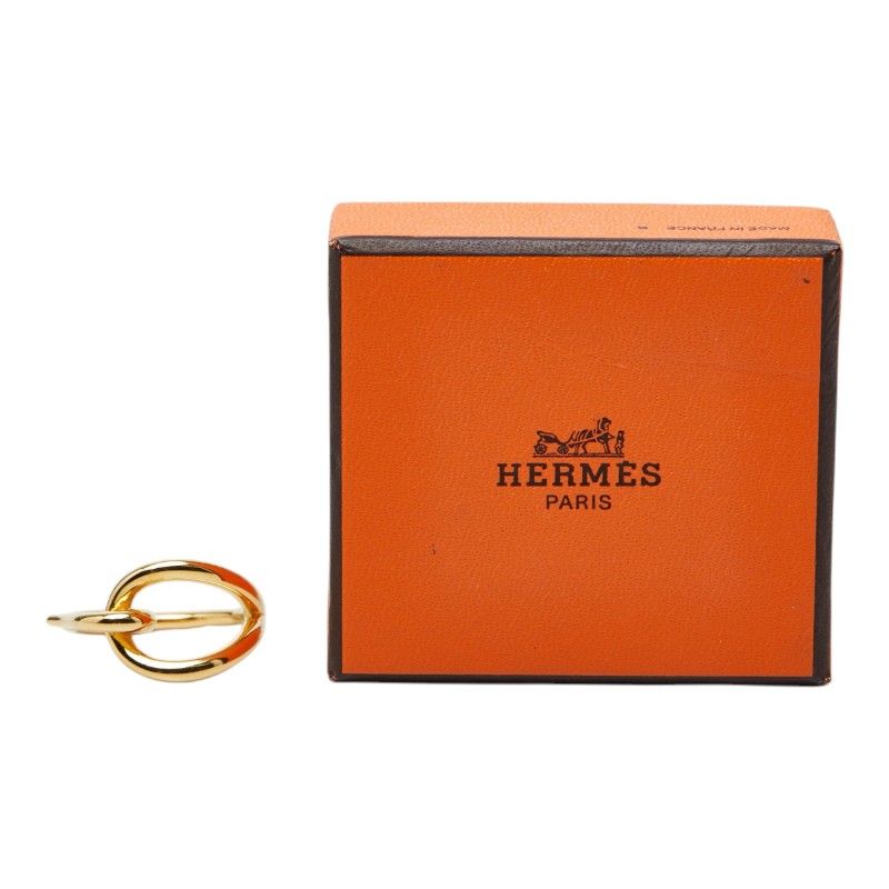 Hermes Jumbo Scarf Ring Gold Plated — view 5