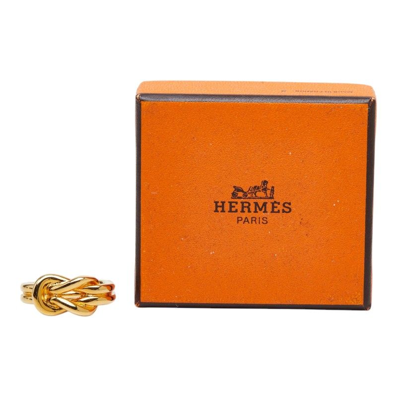 Hermes Head Scarf Ring Gold Plated — view 6