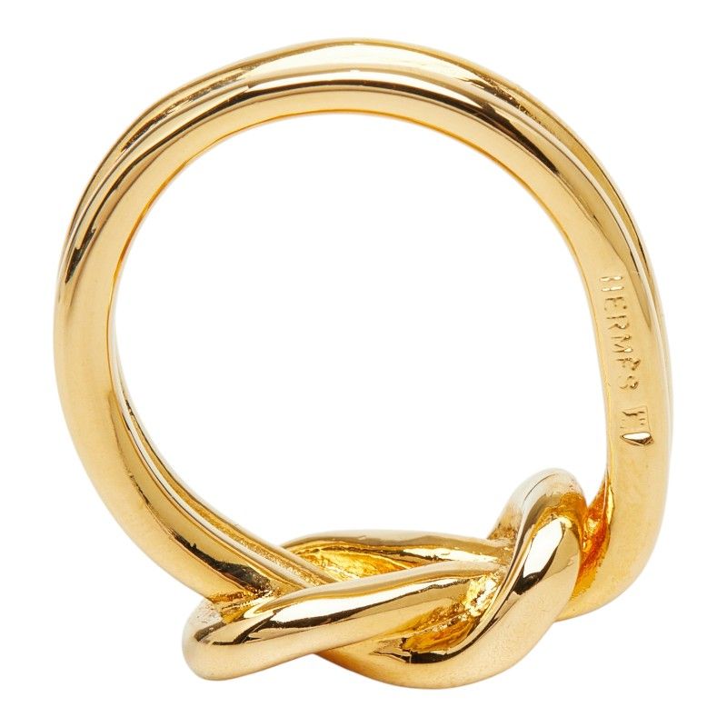 Hermes Head Scarf Ring Gold Plated — view 5